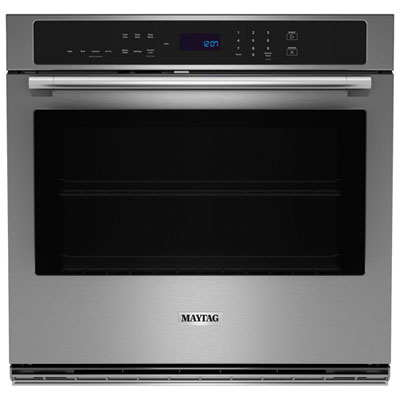 "Maytag 30"" 5 Cu. Ft. True Convection Electric Wall Oven (MOES4030TZ) - Fingerprint-Resistant Stainless Finish"