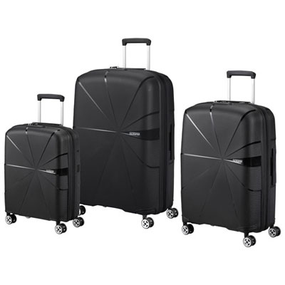 Open Box - American Tourister Starvibe 3-Piece Hard Side Expandable Luggage Set - Black