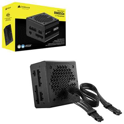 Corsair RM850e 850-Watts ATX Modular Power Supply with ThermalProtect 12V-2x6 Cable - Black