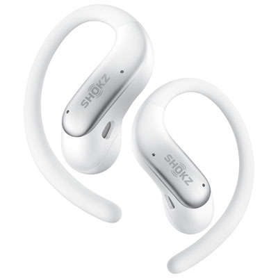 Shokz OpenFit Air 2 On-Ear True Wireless Earbuds - 8 Hour Playtime, Water Resistant, Ideal for Sports, with Built-in Mic, White