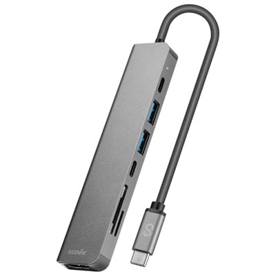LOGiiX 7-in-1 USB Type-C to HDMI Multiport Adapter with Power Delivery - Graphite Grey