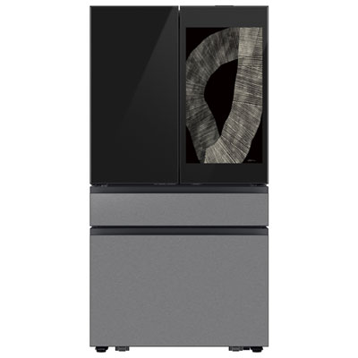 Samsung Bespoke AI 36" 23 Cu. Ft. Counter Depth French Door Refrigerator with Water & Ice Dispenser (RF90F23AECRAC) - Stainless Steel