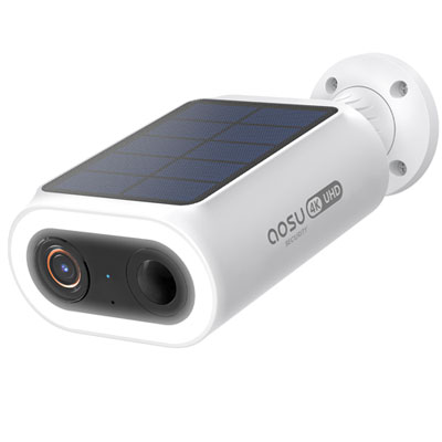 Aosu SolarCam P1 Max Semi-Wireless Outdoor 4K Security Camera - 4 Pack - White