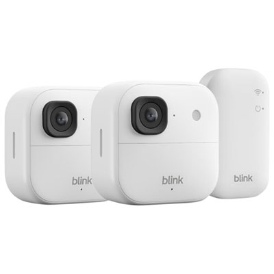 Blink Outdoor 2K+ Wire-Free 2K IP Security Camera System with Sync Module Core - White - 2 Pack