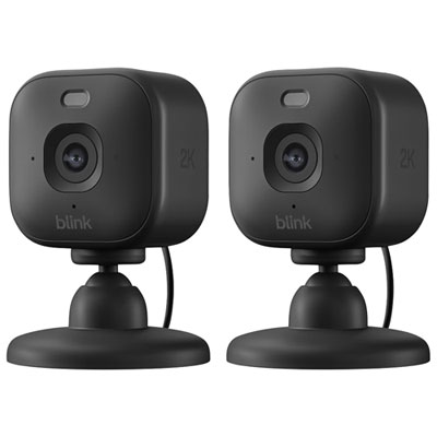 Blink Mini 2K+ Wired 2K IP Camera with Blink Arc - 2 Pack - Black