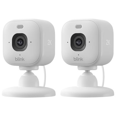 Blink Mini 2K+ Wired 2K IP Camera with Blink Arc - 2 Pack - White