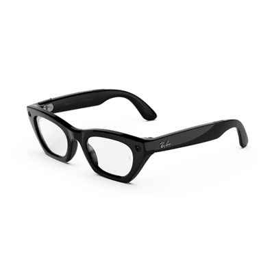 Ray-Ban | Meta Zena (Gen 3) Glasses with AI, Photo, Video, Audio & Messaging - Shiny Black/Blue AR Clear - Standard