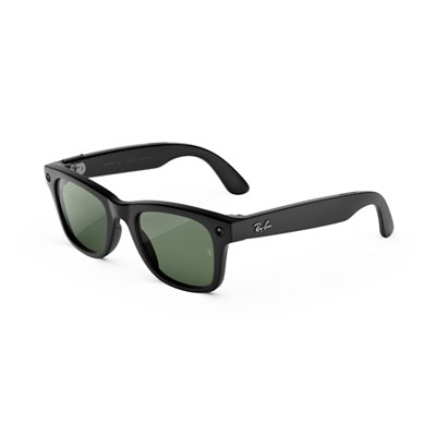 Ray-Ban | Meta Wayfarer (Gen 3) Glasses with AI, Photo, Video, Audio & Messaging - Matte Black/Transitions Graphite Green - Standard