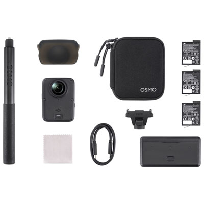 DJI Osmo 360 II Adventure Combo - 8K/60fps 360 Action Camera, Swappable Lenses, 3 Extreme Batteries + Charging Case + 1.2m Invisible Selfie Stick, 120MP Photo, 10m Waterproof