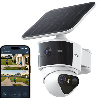 Aosu SolarCam T2 Pro Wire-Free Outdoor Security Camera with Colour Night Vision - White