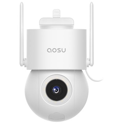 AOSU C5E Wired Outdoor Security Camera with Colour Night Vision and 360° Viewing - White