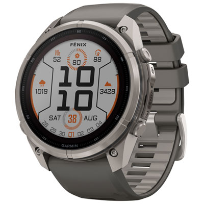 Garmin fēnix 9 Pro Solar 51mm GPS Multisport Smartwatch - Silver / Pebble Grey / Silver Grey