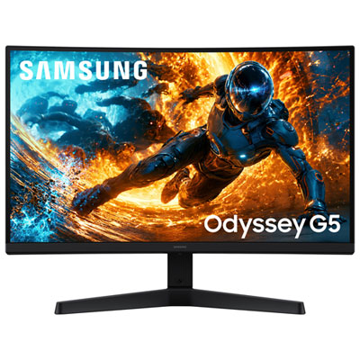 "Samsung Odyssey G5 27"" WQHD 180Hz 1ms GTG Curved LED FreeSync Gaming Monitor (LS27HG550ENXZA) - Black"