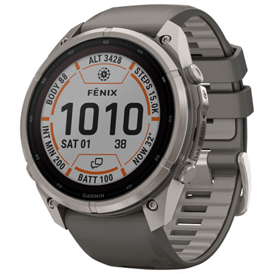 Garmin fēnix 9 Pro inReach 51mm Sapphire AMOLED GPS Multisport Smartwatch - Fog Grey / Fog Grey