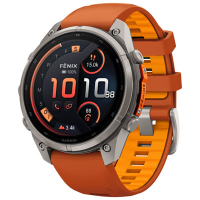 Garmin fēnix 9 Pro inReach 47mm Sapphire AMOLED GPS Multisport Smartwatch - Titanium / Autumn Orange / Spark Orange