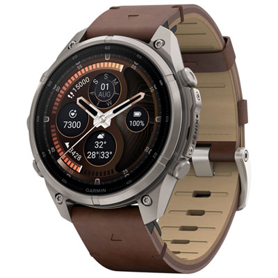 Garmin fēnix 9 Pro inReach 47mm Sapphire AMOLED GPS Multisport Smartwatch - Titanium / Walnut