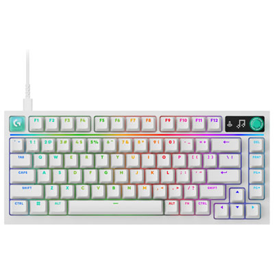 Logitech G316 X 75 Backlit Mechanical Tactile Gaming Keyboard - White - English