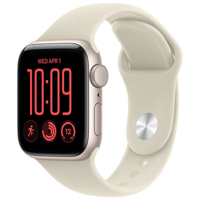 Apple Watch SE 3 (GPS) 40mm Starlight Aluminum Case with Sand Sport Band - Small/Medium