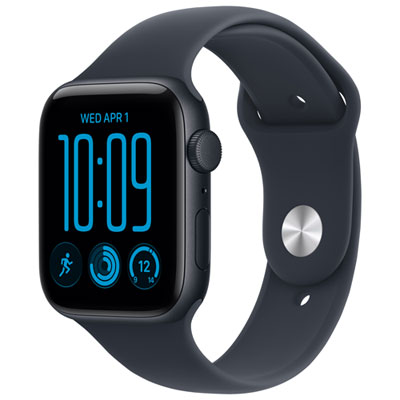 Apple Watch SE 3 (GPS) 44mm Midnight Aluminum Case with Navy Blue Sport Band - Medium/Large