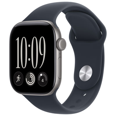 Apple Watch Series 12 (GPS) 42mm Space Grey Aluminum Case with Navy Blue Sport Band - Small/Medium