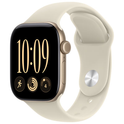 Apple Watch Series 12 (GPS) 42mm Light Gold Aluminum Case with Sand Sport Band - Medium/Large