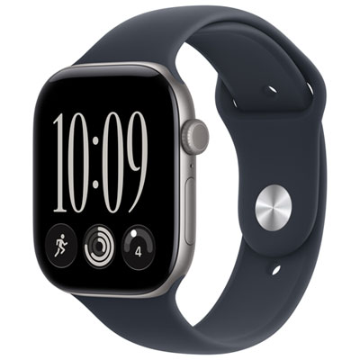 Apple Watch Series 12 (GPS) 46mm Space Grey Aluminum Case with Navy Blue Sport Band - Small/Medium