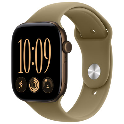 Apple Watch Series 12 (GPS + Cellular) 46mm Dark Bronze Aluminum Case with Olive Sport Band - Medium/Large