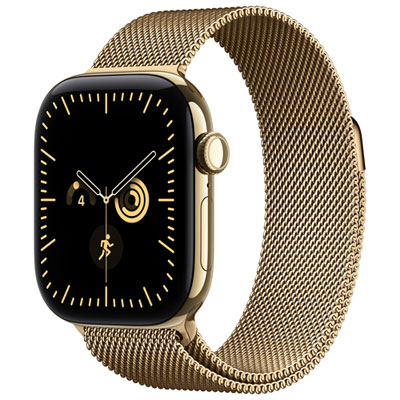 Apple Watch Series 12 (GPS + Cellular) 42mm Radiant Gold Titanium Case with Radiant Gold Milanese Loop