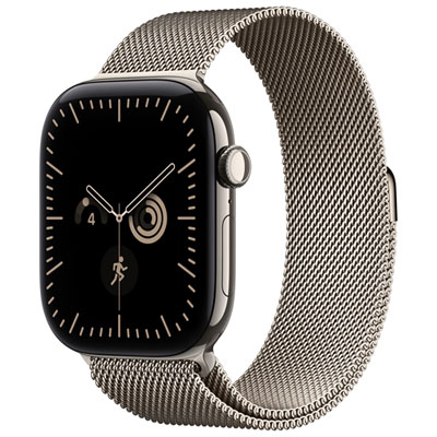 Apple Watch Series 12 (GPS + Cellular) 46mm Natural Titanium Case with Natural Milanese Loop - Small/Medium