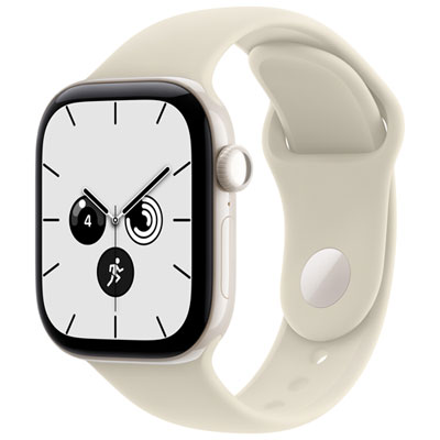 Apple Watch Series 12 (GPS + Cellular) 42mm Pearl White Ceramic Case with Sand Sport Band - Small/Medium