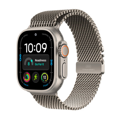 Apple Watch Ultra 4 (GPS + Cellular) 49mm Natural Titanium Case with Natural Milanese Loop - Small