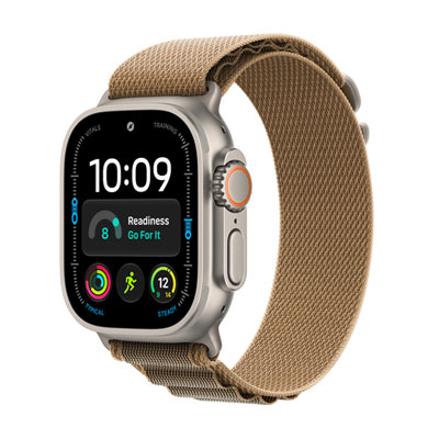Apple Watch Ultra 4 (GPS + Cellular) 49mm Natural Titanium Case with Desert Alpine Loop - Large