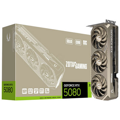 ZOTAC NVIDIA GeForce RTX 5080 SOLID CORE OC 16GB GDDR7 Video Card