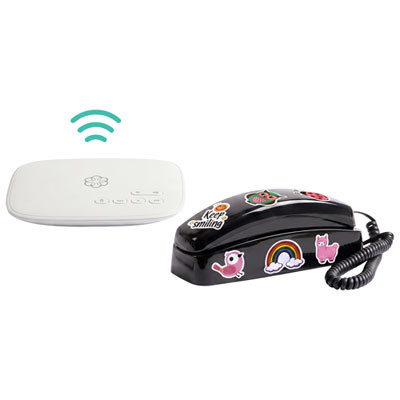 Ooma MyPhone Corded Handset with Base Station Bundle - Black