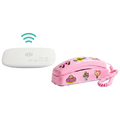 Ooma MyPhone Corded Handset with Base Station Bundle - Pink