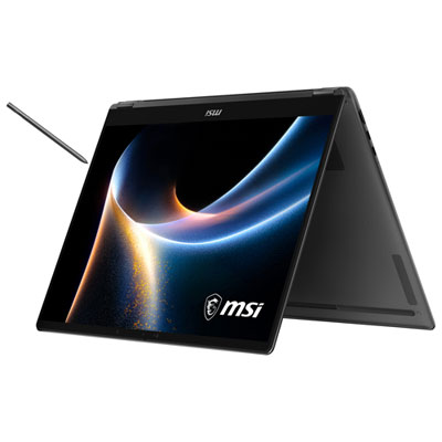 Portable Convertible Tactile Copilot+ Pc Msi Prestige 16 Flip Ai+ De 16 Po À 120 Hz - Intel Core Ultra X9-378H - Mémoire De 32 Go - Ssd De 1 To - Windows 11 Pro - Gris Platine