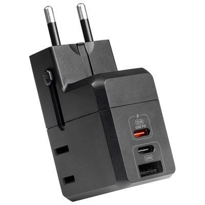LOGiiX World Traveler All-In-One Travel Adapter - Black
