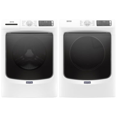 Maytag 5.2 Cu. Ft. HE Front Load Steam Washer & 7.4 Cu. Ft. Electric Dryer - White Love my new washer and drier