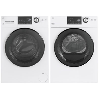 GE 2.8 Cu. Ft. Front Load Steam Washer & 4.1 Cu. Ft. Electric Dryer - White Love the steam feature