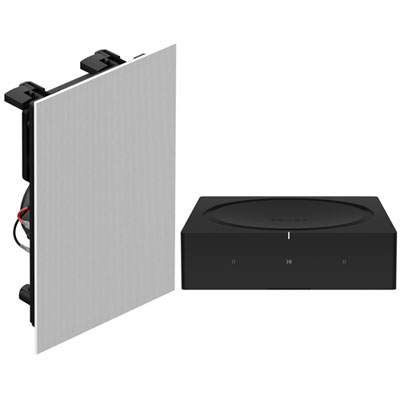 Image of Sonos Architectural by Sonance In-Wall Speaker (Pair) & Sonos Amp 125W Amplifier - White