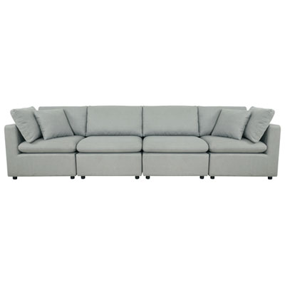 Image of Billie 4-Piece Modular Transitional Polyester Sectional Sofa Sets - Dark Grey