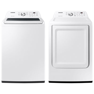 Samsung 5.0 Cu. Ft. Agitator Top Load Washer & 7.2 Cu. Ft. Electric Dryer - White