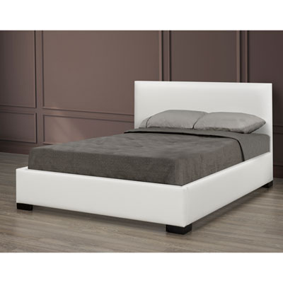 Image of Five Brothers Upholstery Dayton Modern Bed - Queen - White