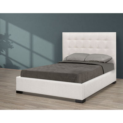 Image of Five Brothers Upholstered Bradford Platform Bed - Queen - White