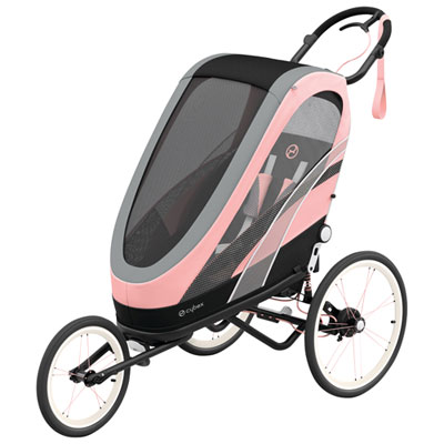 Image of Cybex Zeno 4-in-1 Multi-Sport Jogging Stroller - Black Pink/Silver