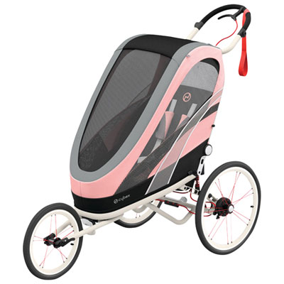 Image of Cybex Zeno 4-in-1 Multi-Sport Jogging Stroller - Cream Orange/Silver Pink