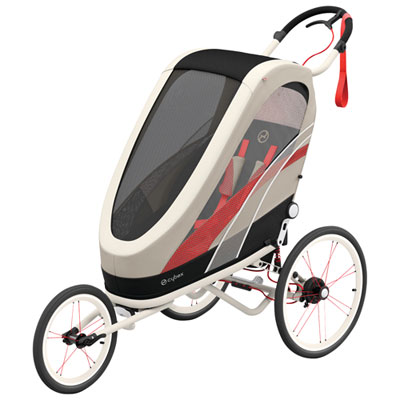 Image of Cybex Zeno 4-in-1 Multi-Sport Jogging Stroller - Cream Orange/Sand Beige
