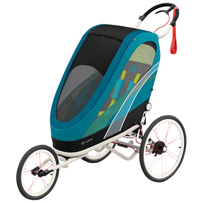 Image of Cybex Zeno 4-in-1 Multi-Sport Jogging Stroller - Cream Orange/Blue