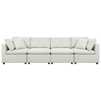 Image of Billie 4-Piece Modular Transitional Polyester Sectional Sofa Sets - Light Grey