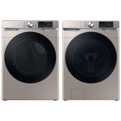 Image of Samsung Electric Steam Dryer & High Efficiency Front Load Steam Washer - Champagne
